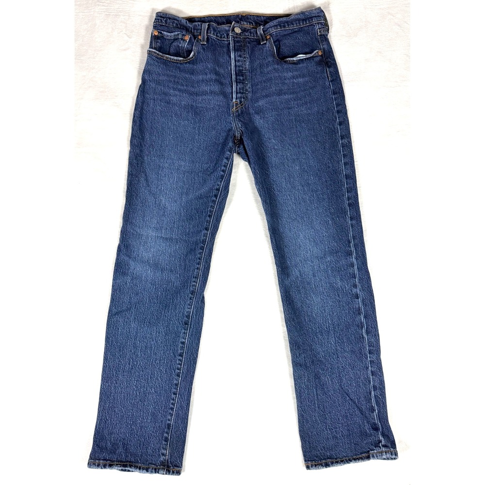 Levi's 501 Mens 32x30 Button Fly Straight Leg Medium Wash Jeans Denim